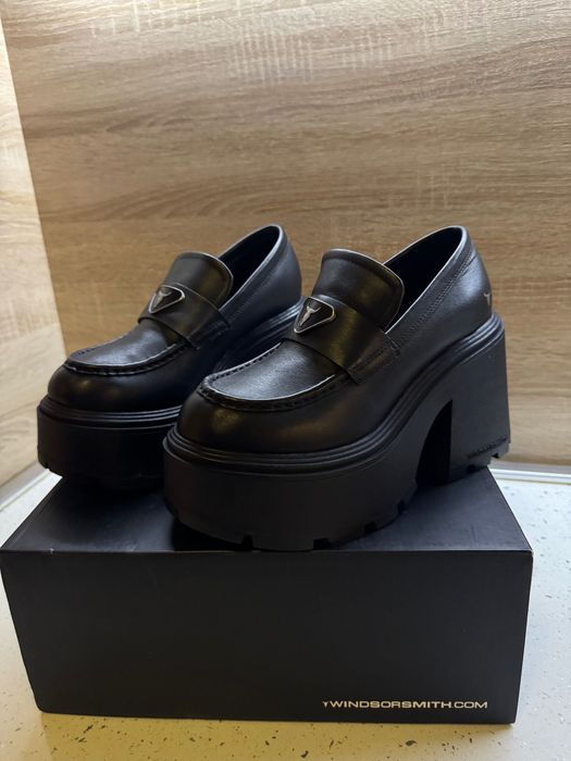 Кожени боти на платформа с ток  WINDSORSMITH