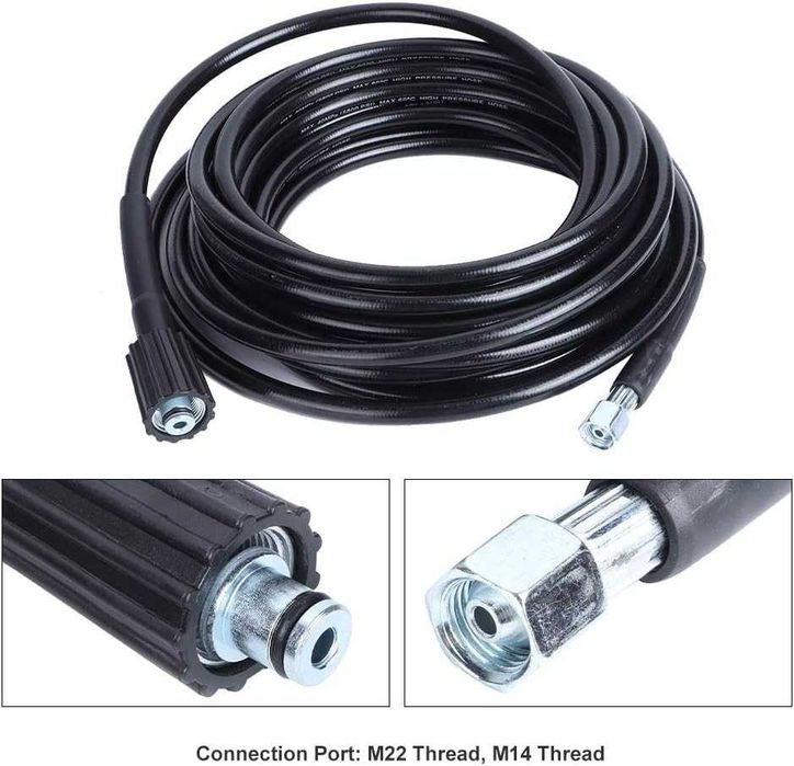 Маркуч за водоструйка с високо налягане - 10 м, M22-14 mm, 400 bar (5800 PSI), до 60°C