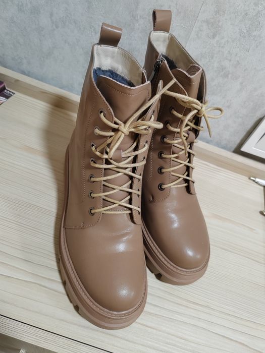 Ботинки, кожа, натур мех