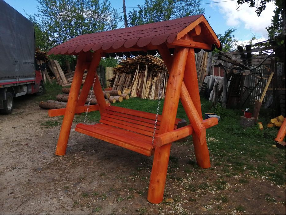 Leagan din lemn rotund / balansoar gradina