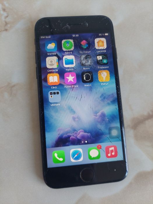 Vând Apple iPhone 7 de 256GB Black spart dar funcțional //poze reale