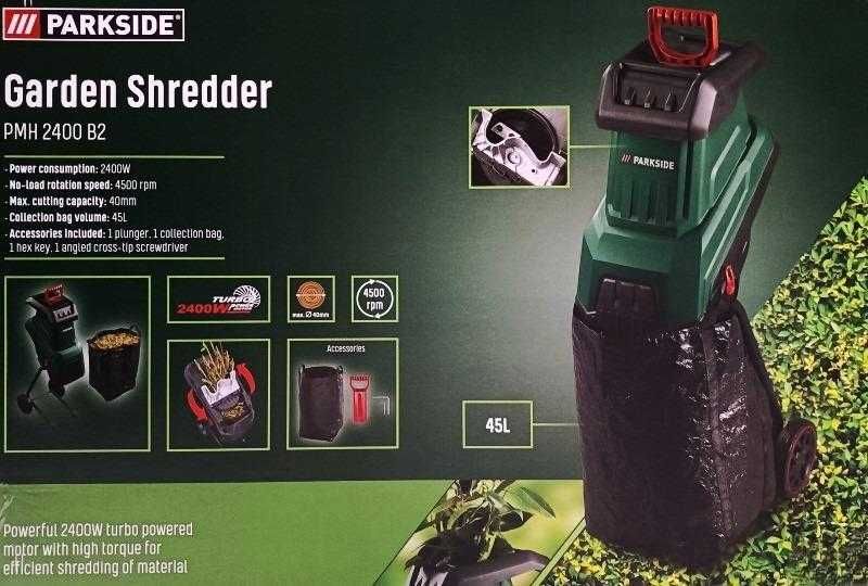 PARKSIDE Дробилка Клони Шредер Мулчер Парксайд Performance Чипс Мулч