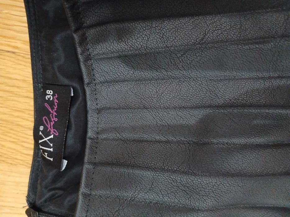 Fusta plisata, piele eco, 38, Fix Fashion