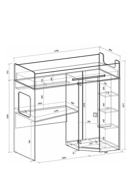 Продаётся детская кровать-чердак с рабочей зоной