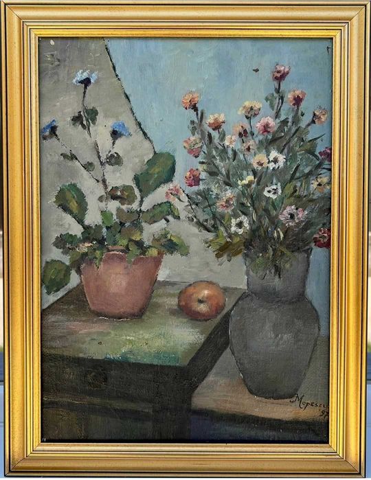 Tablou Natură Statică Flori de Câmp pictura ulei pe pânză  42x54 cm