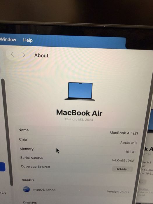 Macbook air 2024, m3, 16, 512