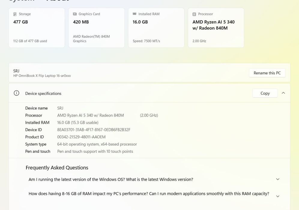 Продаю Ноутбук hp omnibook x flip 16