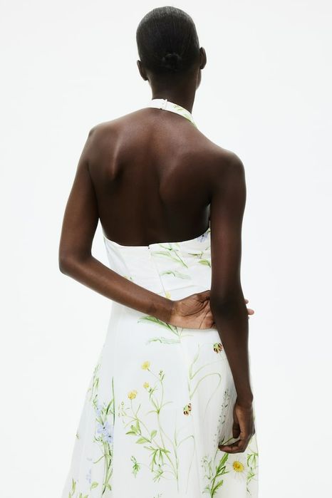 Бяла рокля с цветя H&M