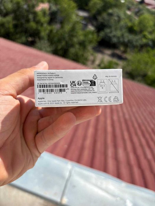 Casti APPLE AirPods 4,Wireless,Bluetooth, Microfon, ALBE, NOI SIGILATE