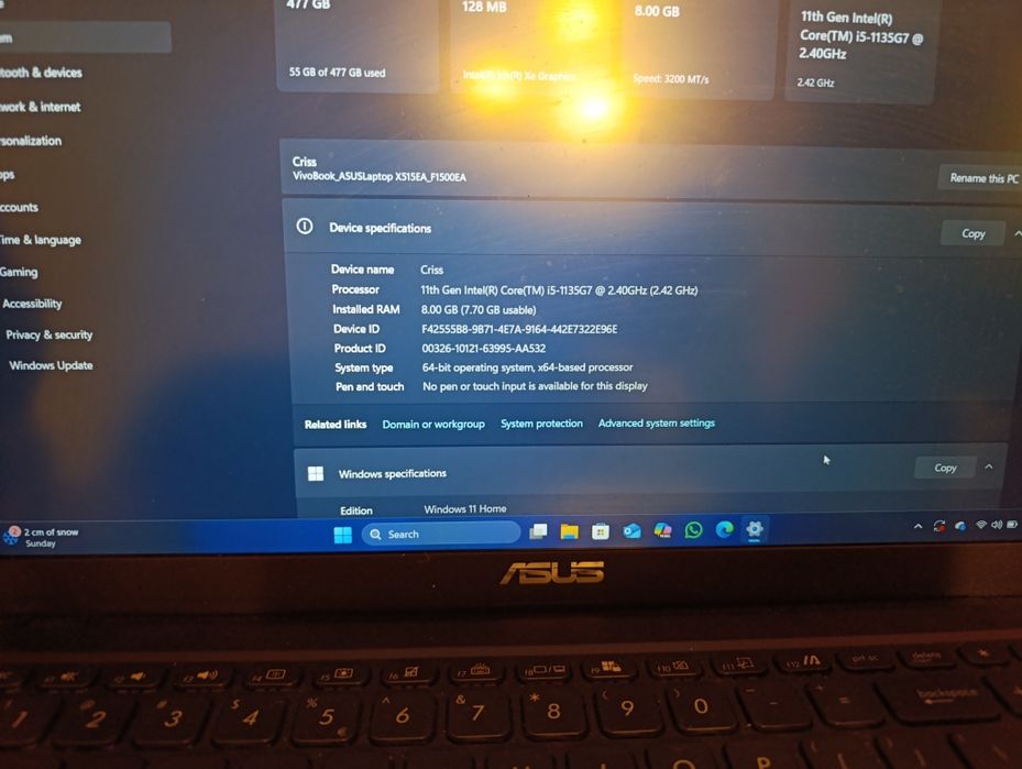 Laptop ASUS VivoBook 15 X1500EA-BQ2337, Intel i5-1135G7 8GB, SSD 512GB