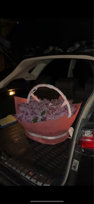 Сирень букет корзина 10к