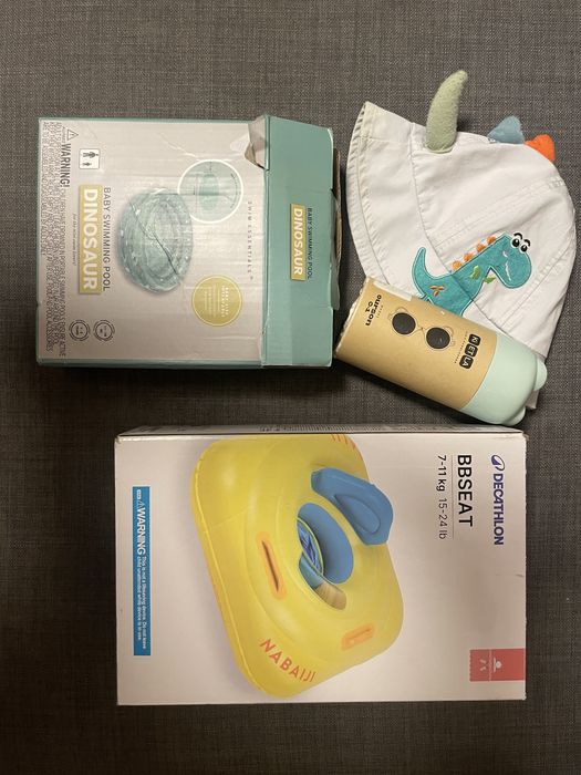 Слънчеви очила, пояс, шапка и басейн за дете до 1 година