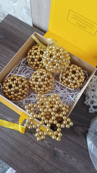 Новогодние шары из бусин, комплект за 250 т с