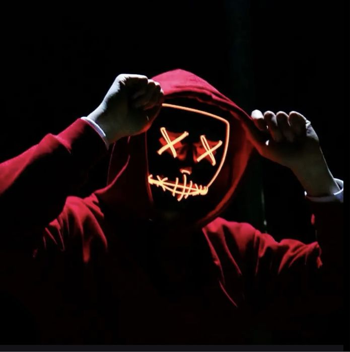 Хэллоуинская неоновая светодиодная маска ужаса maska punk Halloween