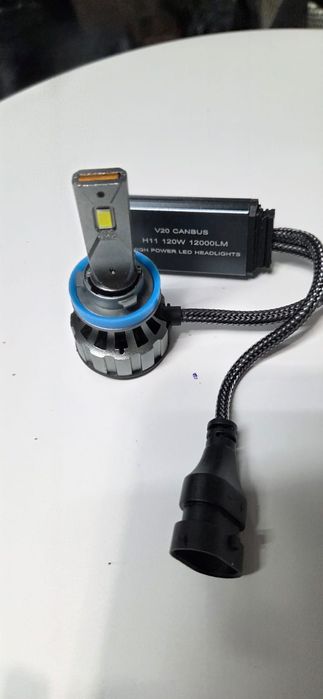 Set 2 Becuri LED H11 Canbus 120W – 12000 LM, 6000K Alb Rece, V20