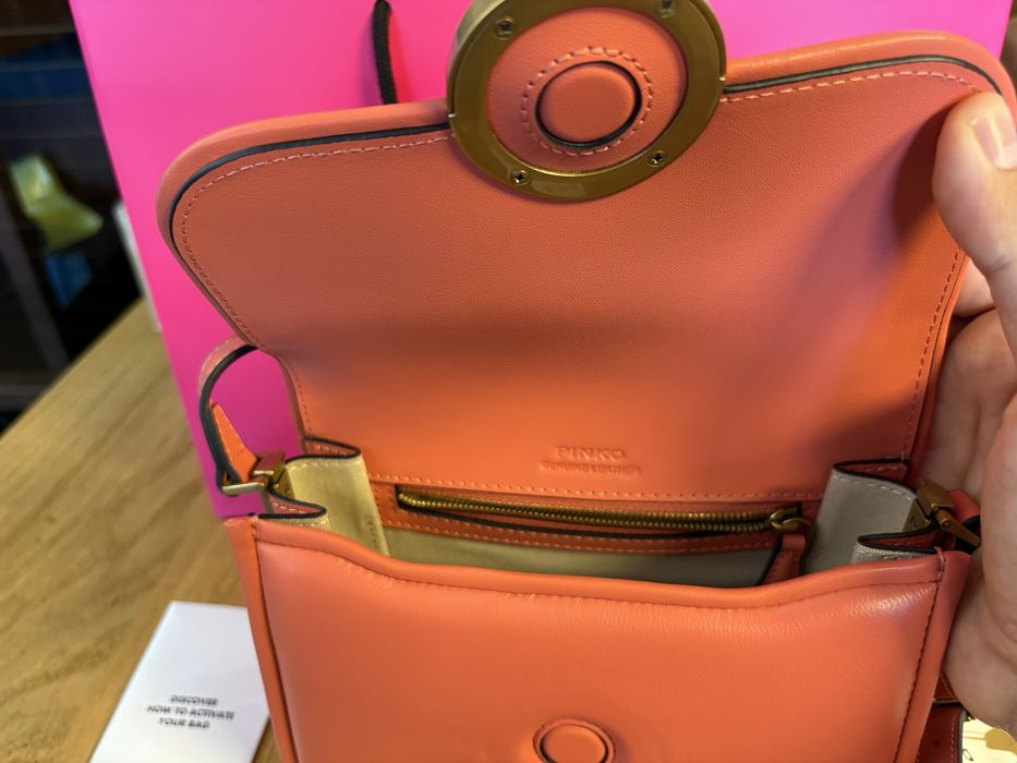 Дамска чанта Pinko love box bag fl mini napa Чисто нова