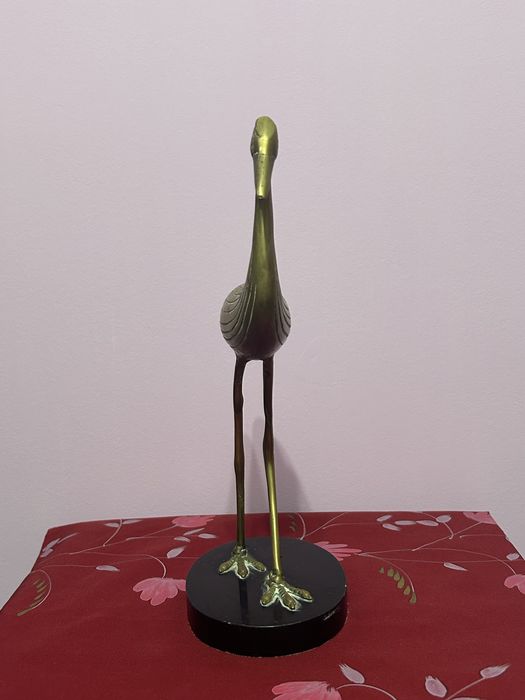 Sculptură Vintage din Bronz – Pasăre Stilizată