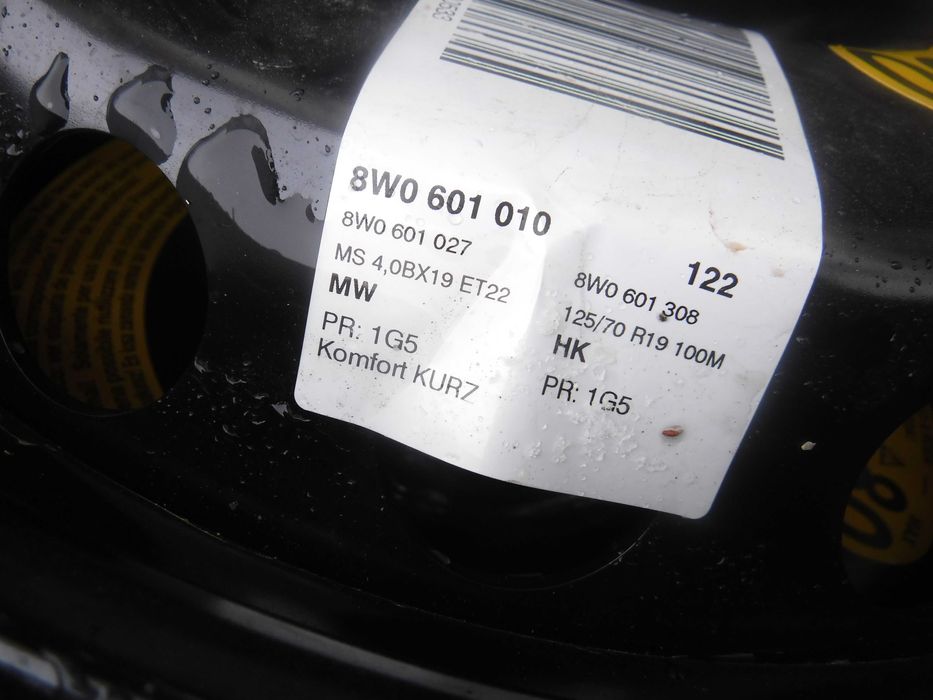 Rezerva Slim Ingusta Audi A4 b8 , a6 , 125 70 R19 noua