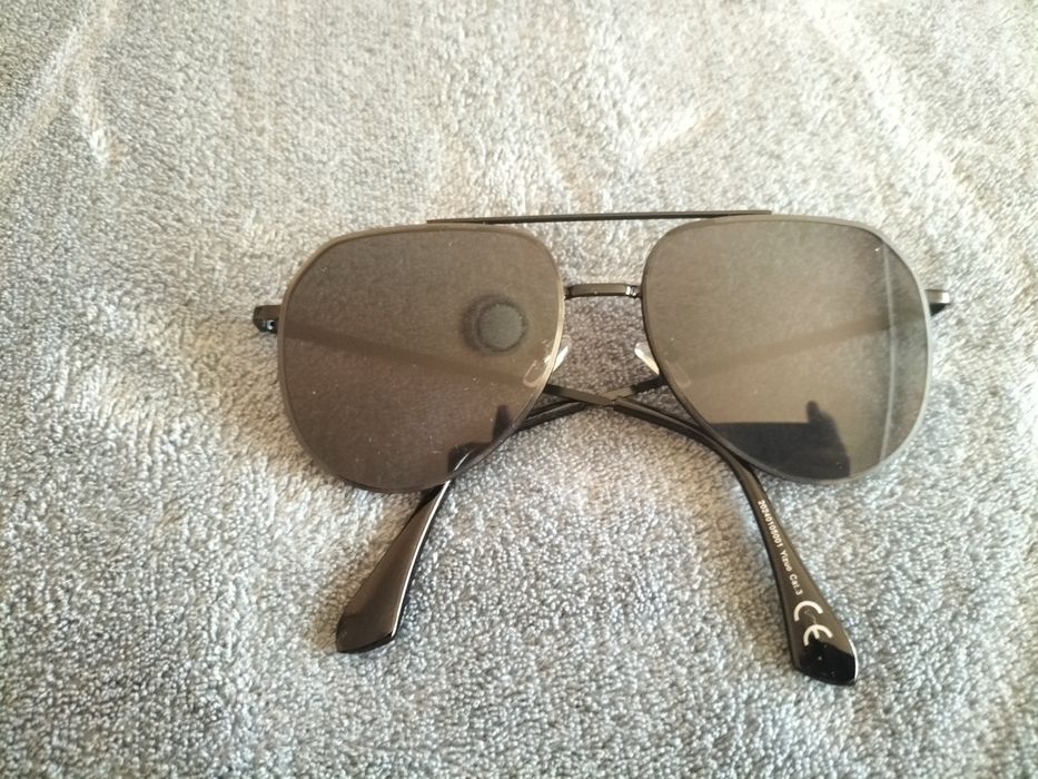 Ochelari de soare negri de barbati, polarizati, stil aviator