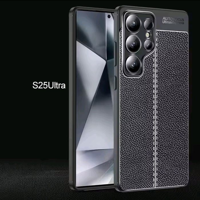 Чисто нов! Луксозен силиконов/кожен калъф /гръб за Samsung S25 Ultra