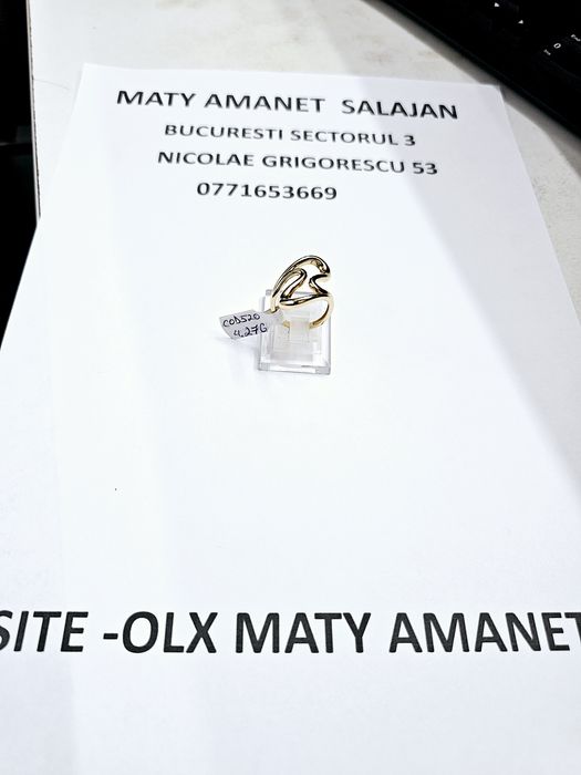 Vand inel dama din aur 14 k 4.27 g cod 520
