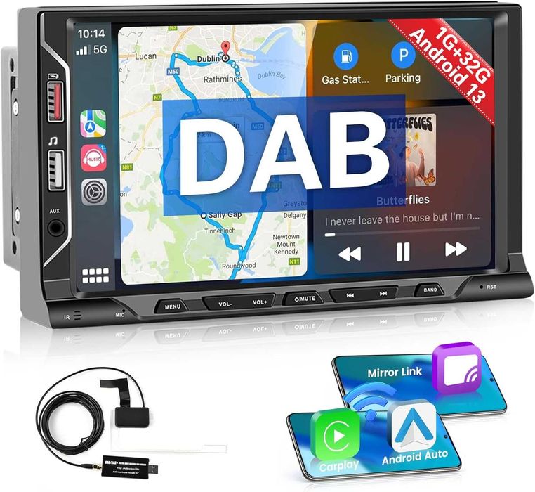 Hikity DAB+ Android 13 двоен DIN авто радио с навигация 7"