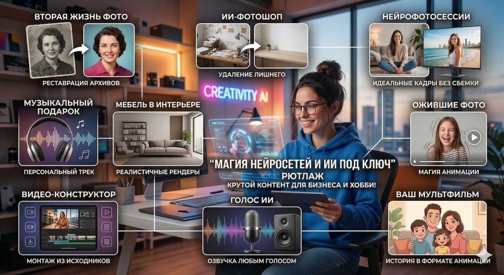 Услуги ИИ: видео, озвучка и др (Нейросети/ИИ/Ai)