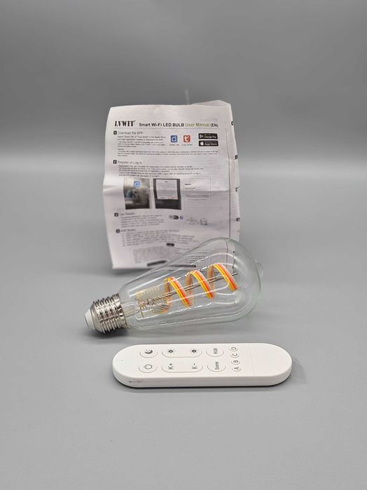 Смарт Wi-Fi LED крушка E27,6.3W,RGB +  бяло, с дистанционно управление