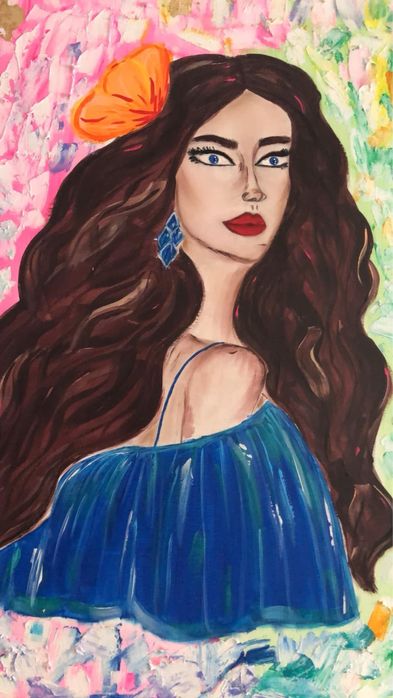 Ръчно рисувана картина на платно