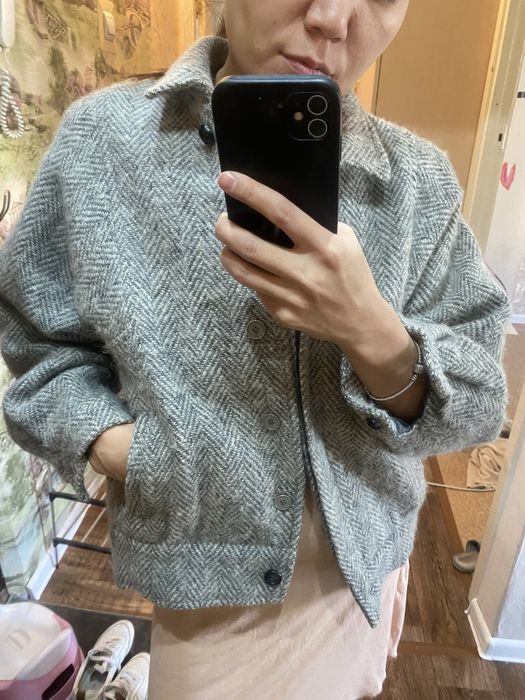 Бомбер кашемир серый