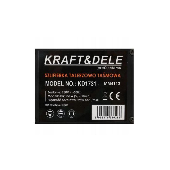 Polizor cu banda si disc, putere 550 W, 960 rpm, Kraft