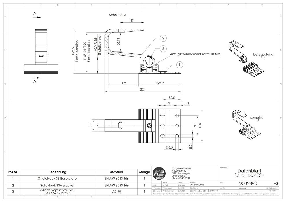 Carlig acoperis tigla K2 SolidHook 3S+ 2002390