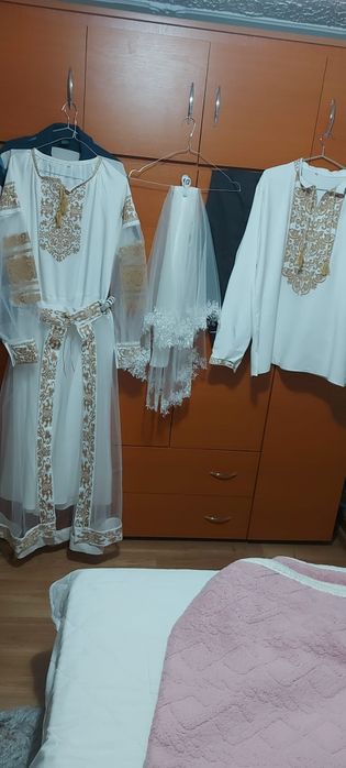 Rochie mireasă cu cămașa mire+ pantofi