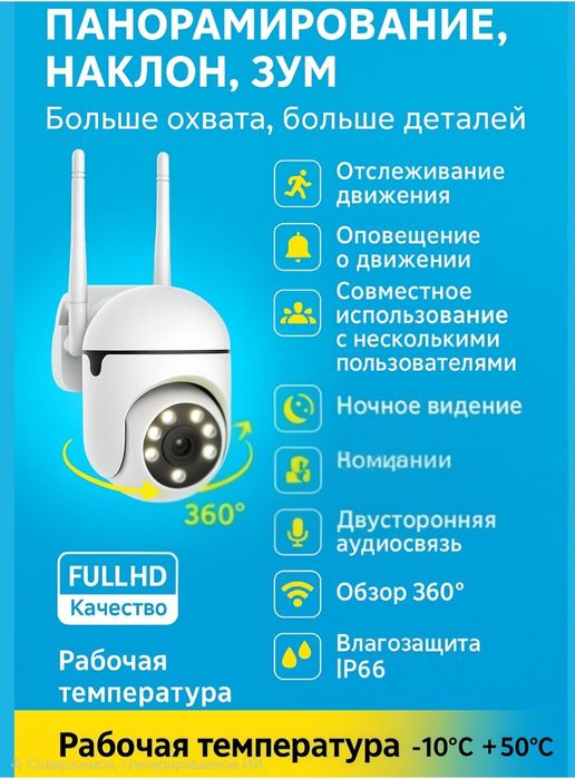 Камера видеонаблюдения для дома, уличная c WIFI 360° HD, автослеживаня