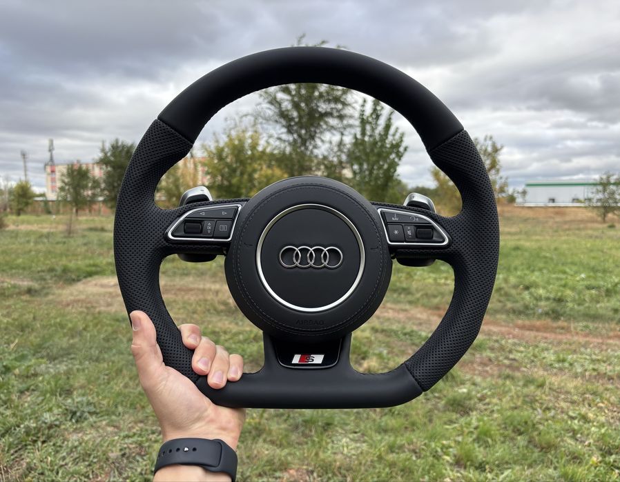 Руль RS Audi A3 A4 B9 A5 F5 A6 C6 B8 SQ7 Q3 Q5 / руль ауди