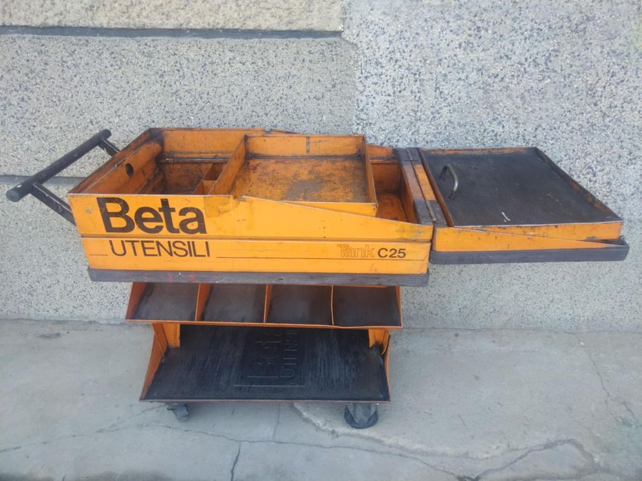 BETA TANK C25 метална оранжева сервизна количка за инструменти за гара