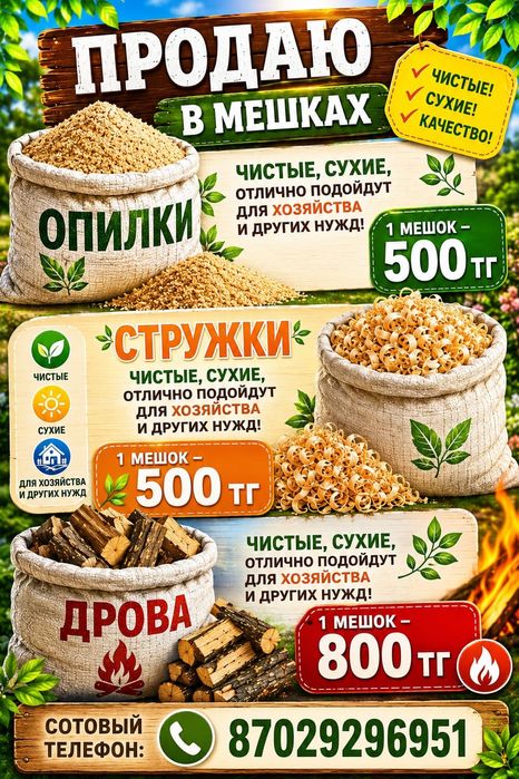 Дрова, опилка, стружки