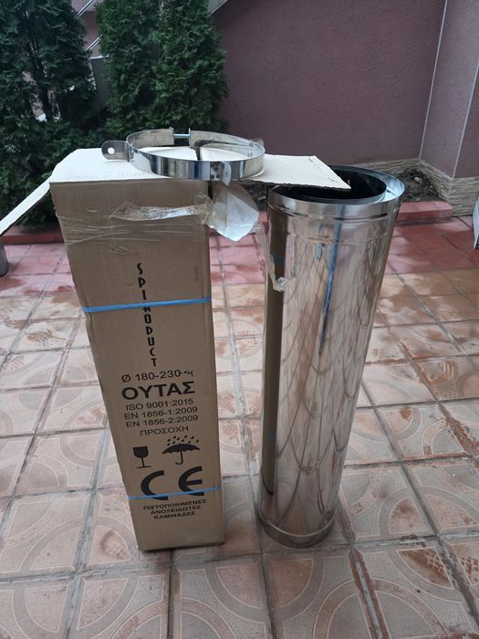 Двоен димоотвод, Инокс AISI 304;Обтяжна скоба за комин Инокс,