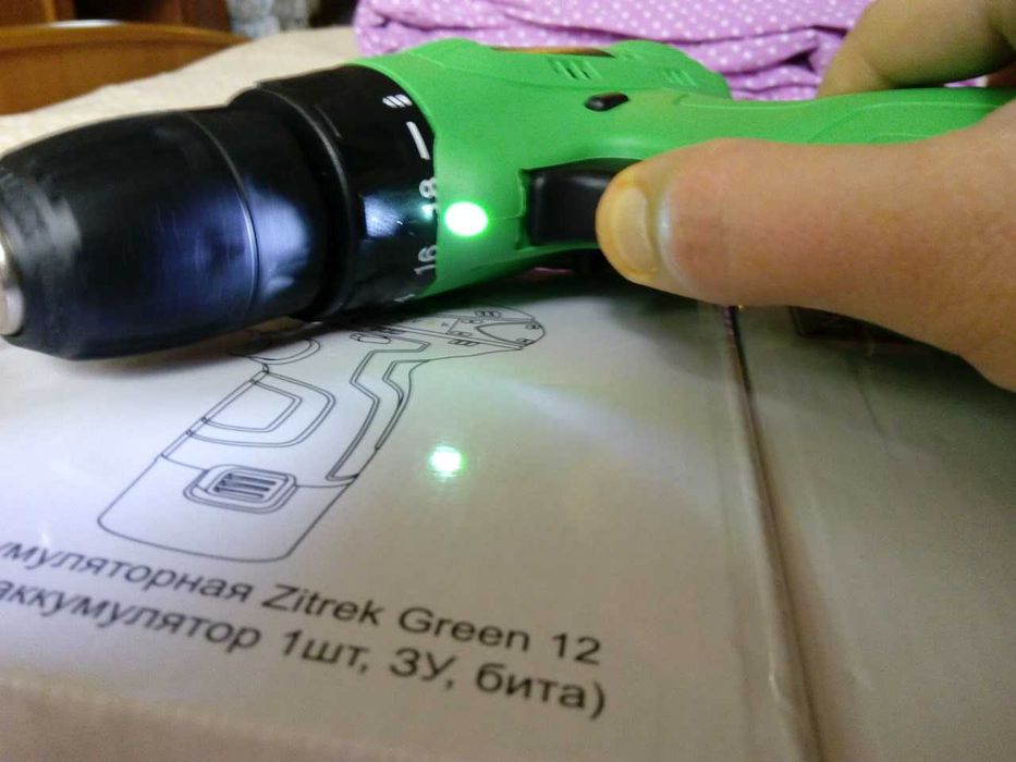 дрель шуруповерт Zitrek с подсветкой, запечатанные