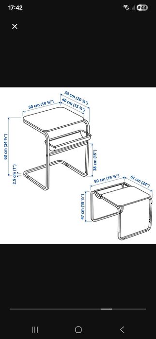 Măsuță cafea 2 in 1 OLSERÖD Ikea   53x50 cm