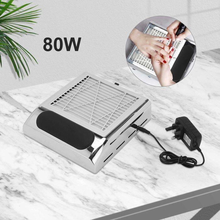 80W Професионален мощен прахоуловител с ФИЛТЪР нокти,маникюр,педикюр