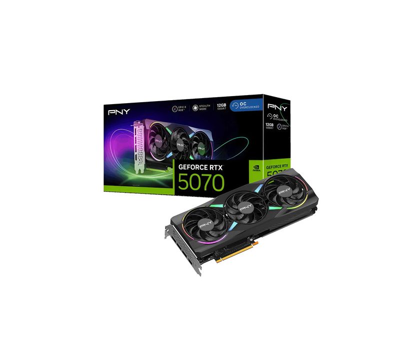 | Видеокарта RTX 5070 12GB PNY GDDR7 192bit PCIe 5.0 Игровая HDMI 3xDP