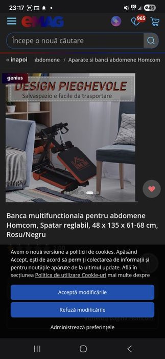 Banca pliabila abdomene homcom