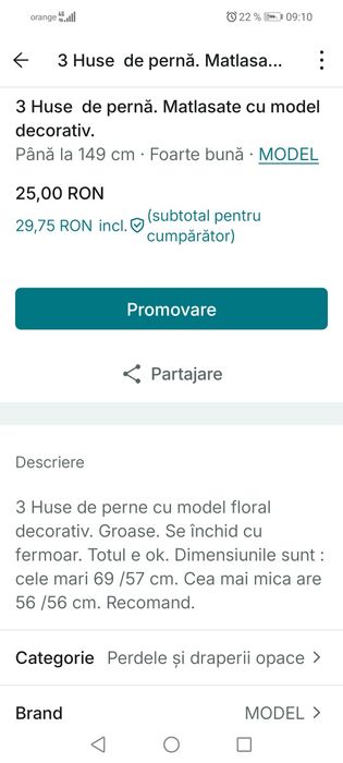 3 buc. Fețe pernă  pentru canapea.
