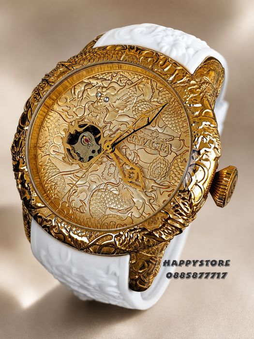 INVICTA Katana automatic white/gold  50 mm, Инвикта нов мъжки часовник