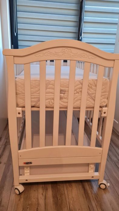 Pătuț Marvis Premium Timisoara 120x60 cm + Saltea BestSleep + Protecție saltea