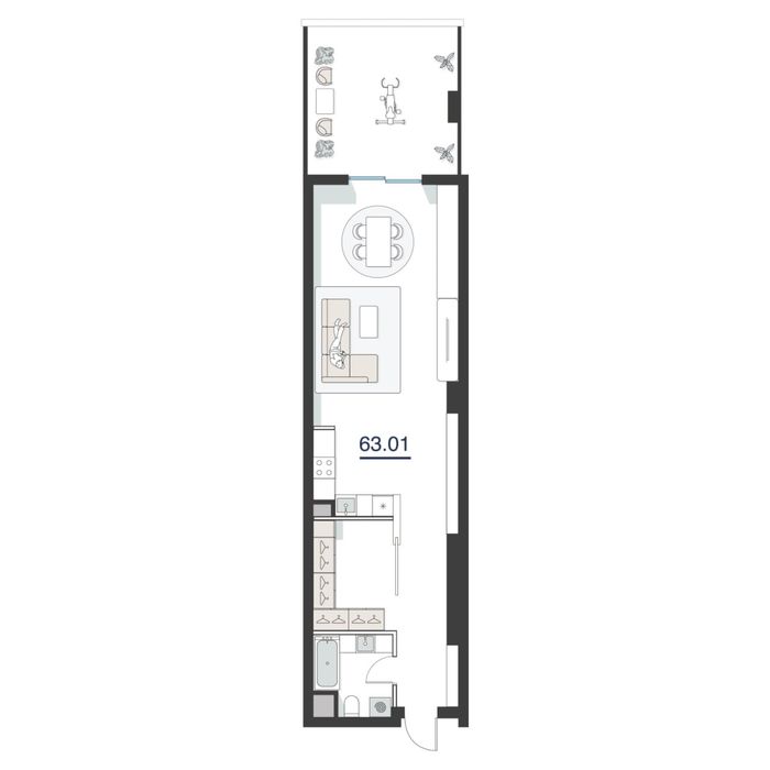 Продаётся Срочно Квартира ЖК NEST ONE 63,01м2 2-этаж