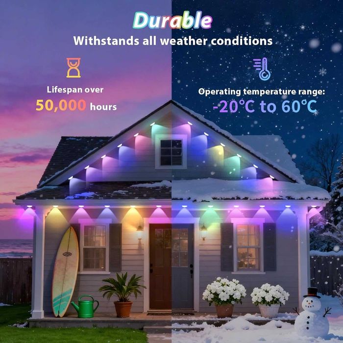 Instalatie permanenta 30 metri de Lumini LED Smart Exterior RGB