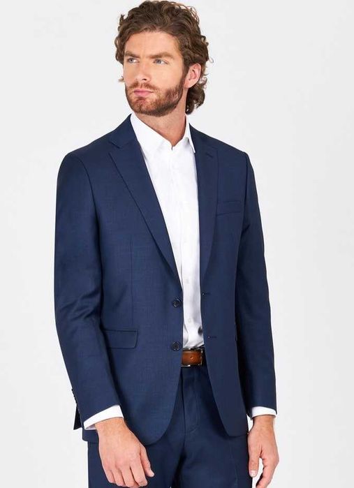 Sacou blazer de lux 48 M slim Lanificio Cerruti lana super 130's navy