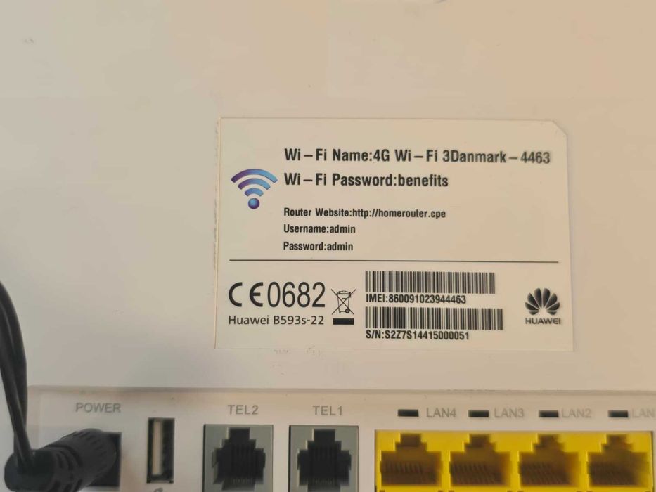 Router 4G Huawei B593s-22 LTE Cat4 150Mbps Liber de Rețea Wi-Fi 300Mb